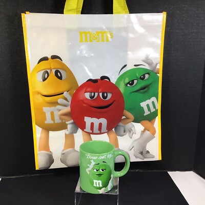 M&M's Six Characters Yellow Tote Bag and Ms Green Mug White Boots