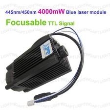 Focusable 445nm/450nm 4000mW/4W blue laser module TTL 12V DIY CNC engraving