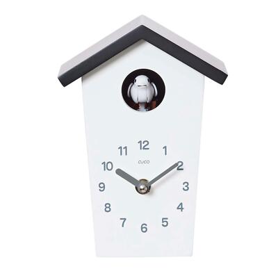Mini Kuckucksuhr HOCHHAUS 17x12,4x9cm moderne Schwarzwalduhr Wanduhr Holzuhr