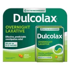 Dulcolax Laxative Tablets 5mg Bisacodyl USP Constipation Relief 200 Tablets
