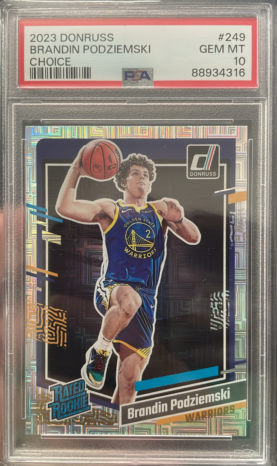 2023-24 Donruss Brandin Podziemski #249 Choice Infinite Rated Rookie PSA 10 🔥🔥