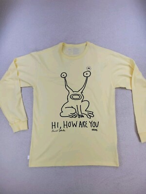 Vans X Daniel Johnston  Hi, How Are You  Long Sleeve Shirt Yellow Men's Size Med