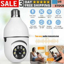 Cámara CCTV Inalámbrica IP Full-HD 1080P Bombilla Panorámica 360° Cámara de Seguridad