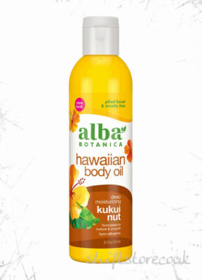 Alba Botanica Natural Hawaiian Body Oil Deep Moisturizing Kukui Nut 251ml