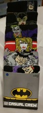 DC Comic Batman Joker Socks 6 Pair CREW SOCKS SIZE 8-12 Bioworld Mens size 8-12