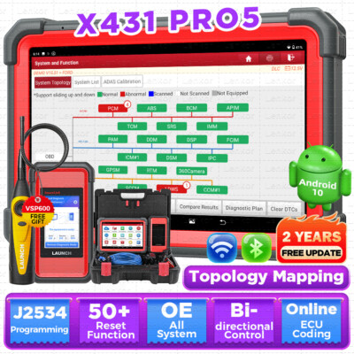 2026 LAUNCH X431 PRO 5 PAD V+ Car Diagnostic Scanner Key Programming IMMO Coding