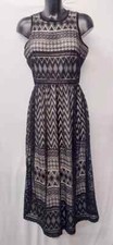 Warehouse Black and cream Lace maxi dress