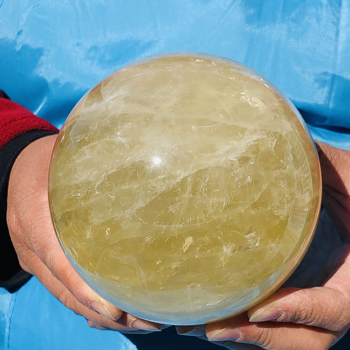 2090G Natural Yellow Quartz Crystal Ball Sphere Mineral Specimen 2904