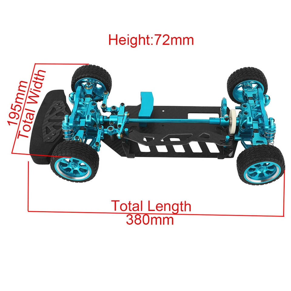 Upgraded Metal Alloy Carbon Fiber Chassis Frame Kit For TT02 TT-02 1/10 RC Car - Image 4 of 4