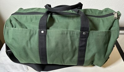 Jack Spade Green St. Canvas Duffle Weekender Gym Bag 20 