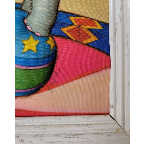 Vintage Elephant 3D Nursery Decor Quilted Circus Wall Hanging - Picture 2 of 5