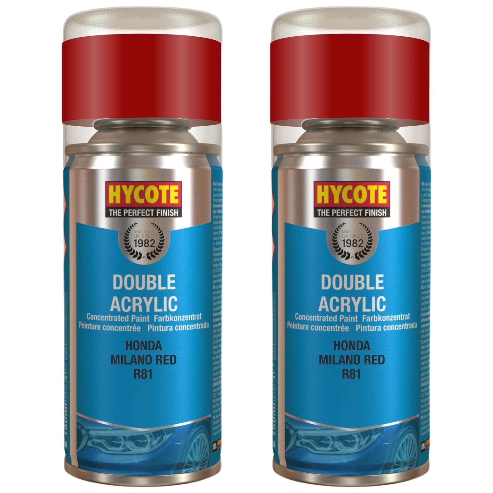 Hycote Colour Spray Paint XDHD504 Honda Milano Red 150ml x2