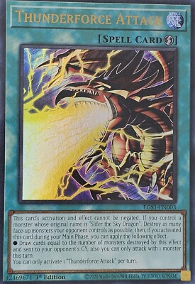 A963 YUGIOH SPELL CARD THUNDERFORCE ATTACK EGS1-EN003