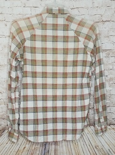 Vintage 70s Gap Mens Size Medium Shirt Button Up Brown Green Plaid - Picture 10 of 12