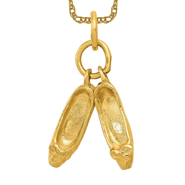 SAOLA Collana pantofole da ballo in oro giallo massiccio 14 kt
