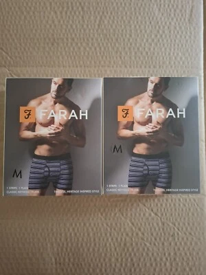 Farah Classic Keyhole Trunks 2x 2-Pack = 4 PAIRS Medium Black/Purple