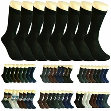 3-12 Pairs Mens Mid Calf Cotton Multicolor Casual Classic Dress Socks Size 10-13
