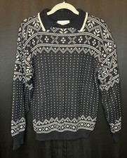 Vintage Vanderbilt Acrylic Knit Sweater size M Ski, Holiday, Nordic Print 70s