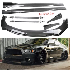 Carbon Fiber Front Bumper Lip Spoiler Splitters Body Kit For Dodge Charger R/T