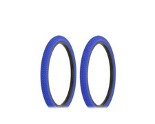 ALTALINE Bicycle TIRES 20" x 1.75 ALL BLUE Semi-Slick Tread 2 TIRES BMX STYLE