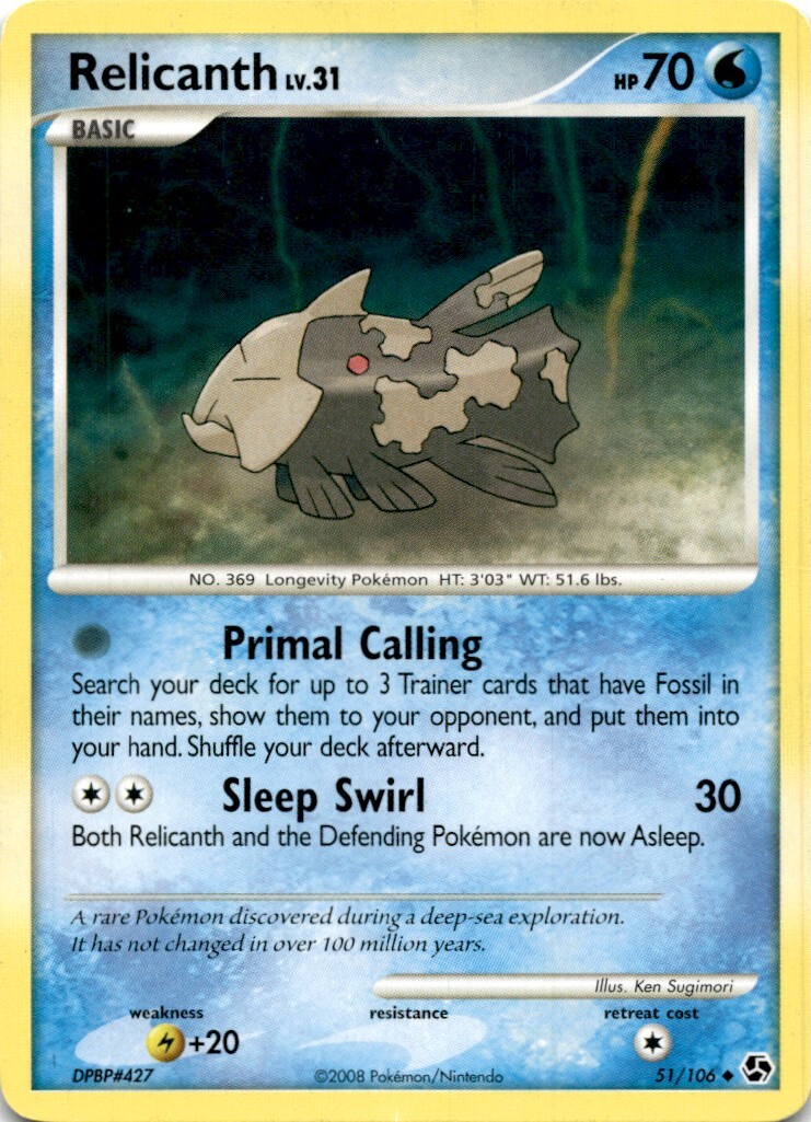 2008 Diamond & Pearl - Great Encounters Relicanth Basic/Uncommon #51