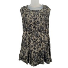 Free People Women's Fake Love Printed Cap Sleeve Mini Dress XS Green Black Camo