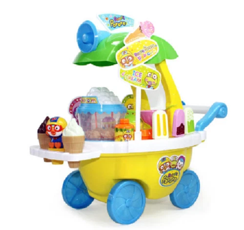 Pororo Popcorn Ice Cream Cart Play Set Melody LED Kids Toy EXPRESS