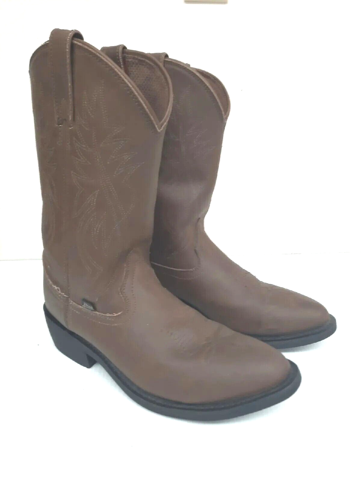 Justin Boots Men's Size 9 EE Work Boots Farm Cowboy Ranch Brown Leather