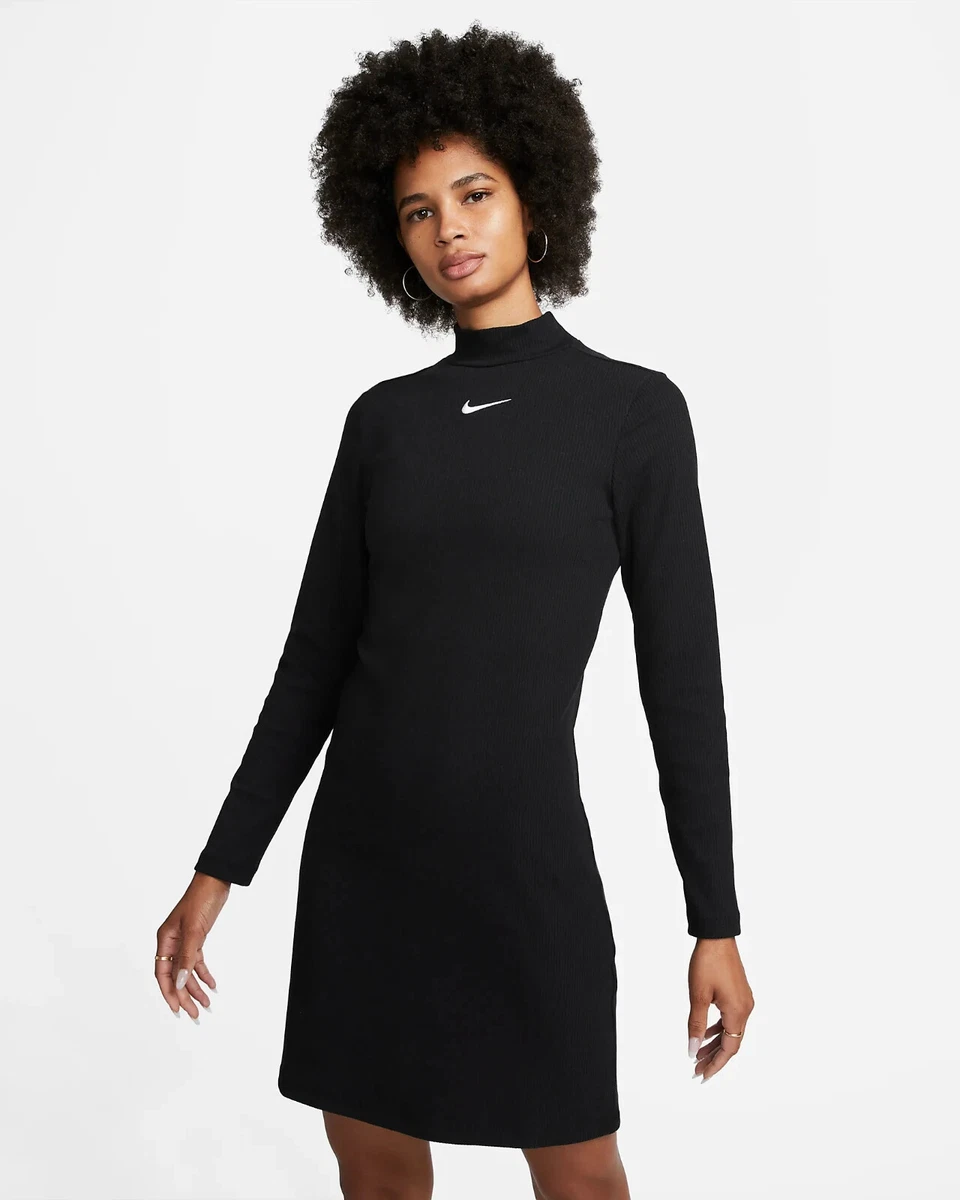 Nike Sportswear Swoosh Women s Long Sleeve Mock Neck Dress Size S