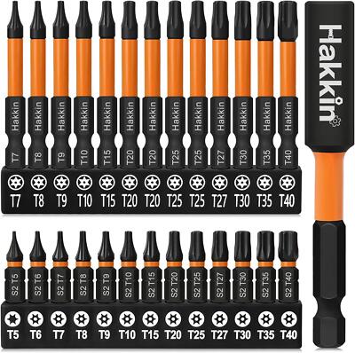 Torx Bit Set 27tlg Torx Schraubendreher Sets S2 Stahl manipulationssicher Torx Bits 1/4 Sechskant
