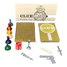 1950 Clue Board Game Parts Cards Figures Sleeve Instructions Missing Lead Pipe