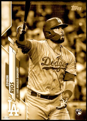 Edwin Rios 2020 Topps Short Print Variations 5x7 Gold #681 /10 Dodgers ...