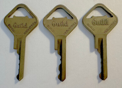 Lot of 3 Guild Keys Made in USA H12