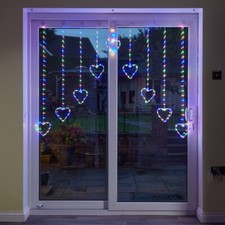 Heart Shaped Curtain String Lights Indoor or Outdoor Window LED Fairy Lighting