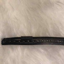 Calvin Klein Jeans brown leather stud choker