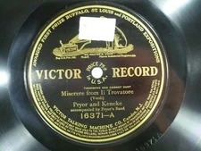 Victor 16371 Verdi Miserere from II Trovatore Arthur Pryor Band 78 rpm 10" 