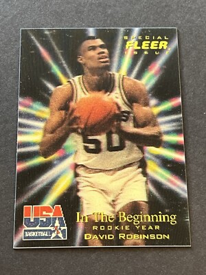 1996 FLEER TEAM USA SPECIAL ISSUE IN THE BEGINNING 3-D DAVID ROBINSON #8