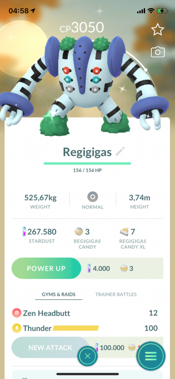 Pokémon Go Shiny Regigigas P”T”C (80k stradust ) - Available