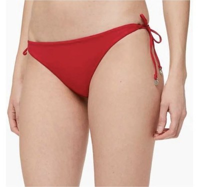 Lululemon Sun Soaker Reversible Cheeky String Bikini Bottom Red/Black Size 6