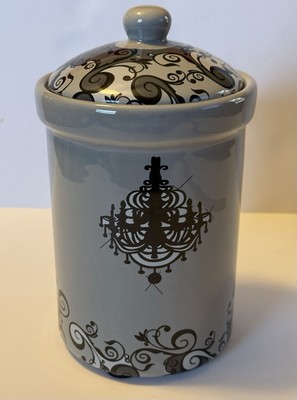 2010 Blue Sky Design By Joel Shades Of Gray Black Paisley Chandelier 9  Canister