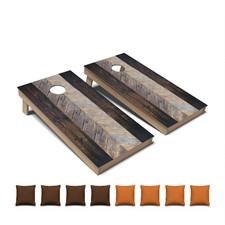 Rustic Dark Stain Premium CORNHOLE BEANBAG TOSS GAME Set with Tossing Bags