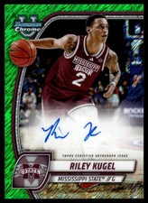 2024-25 Bowman University Chrome Green Shimmer Riley Kugel Auto #70