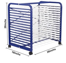 Garvee Art Drying Rack 16 Removable Shelves, Mobile Paint Drying Rack with Four