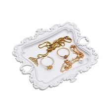 Antique Trinket Dish Vintage Jewelry Tray, Ring Holder S Small White