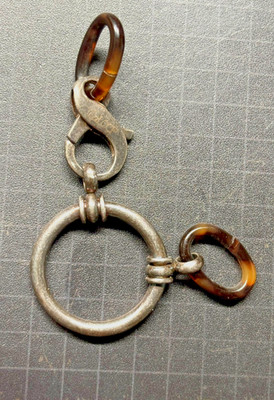 Vtg LA LOOP Gun Metal TORTOISE 925 Sterling Silver EYEGLASSES HOLDER NECKLACE