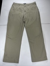 Vintage Polo Ralph Lauren Relaxed Baggy Chino Pants Flat Front Beige 36 X 32