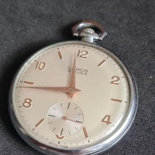 Vintage metal gents Lanco 15 jewels Pocket Watch W/O Ref4426