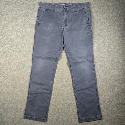 Toad&Co Mission Ridge Pant Mens 36 Gray Lean Fit Organic Cotton Stretch Chino