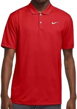 Nike Men's Victory Solid Dri-Fit Polo UNIVERSITY RED  WHITE L