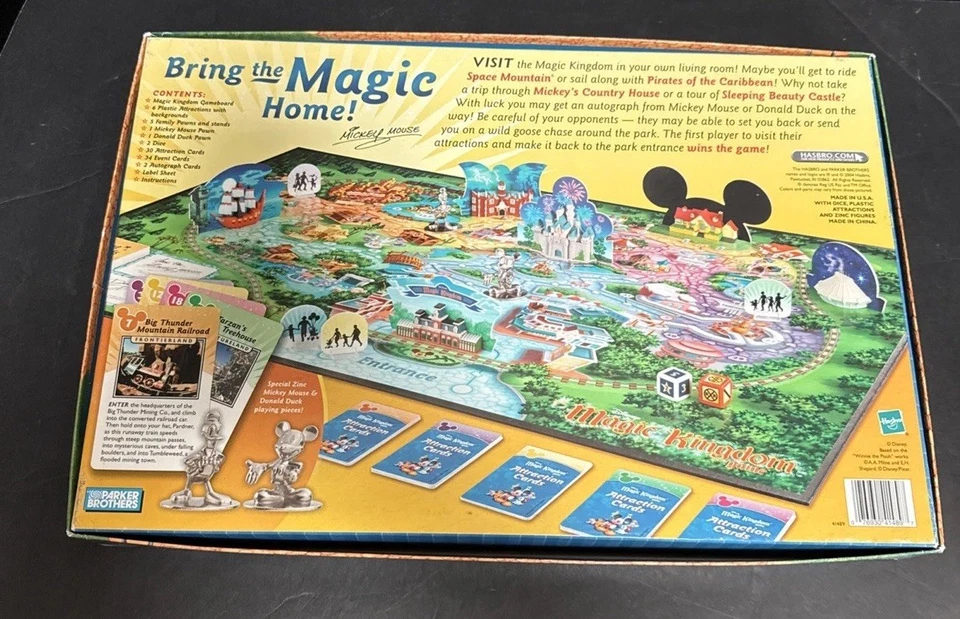 Disney Magic Kingdom Board Game Parker Brothers 99% Complete Mickey Donald 3D - Image 3 of 4